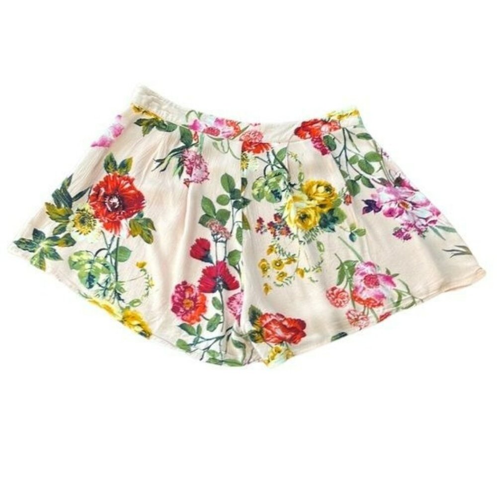 Blu Pepper High Rise Side Zip Skort Women's Size M Pink Peach Floral